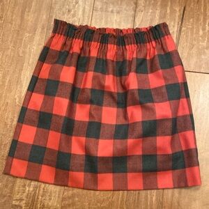 JCrew Red Buffalo Check Skirt